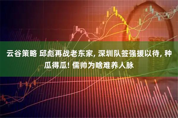 云谷策略 邱彪再战老东家, 深圳队签强援以待, 种瓜得瓜! 儒帅为啥难养人脉