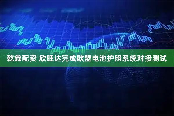 乾鑫配资 欣旺达完成欧盟电池护照系统对接测试